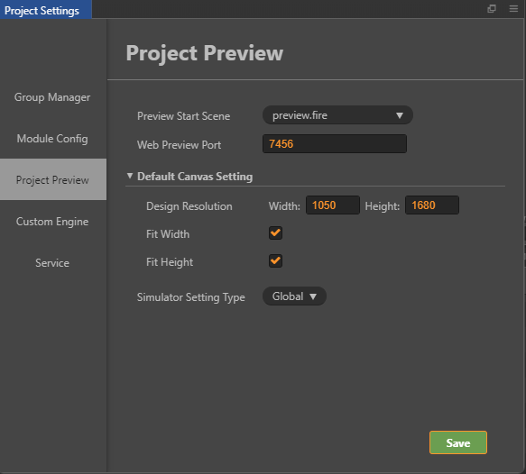 Preview Scene Setting