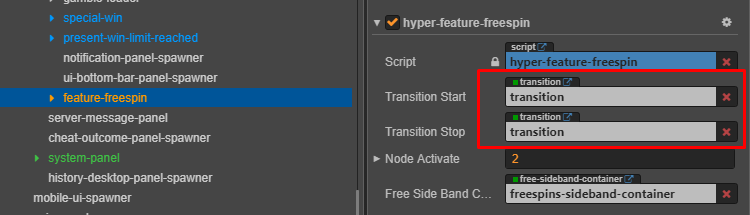 Transition Setup