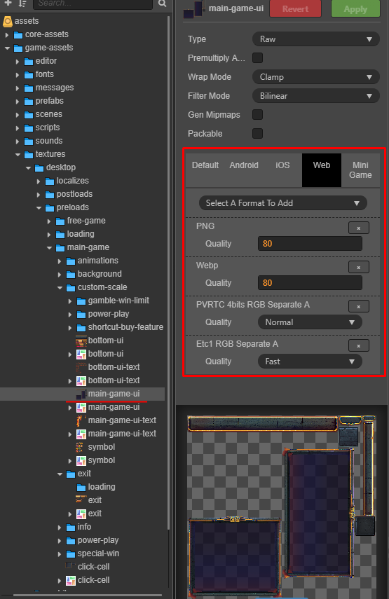 Compression Settings